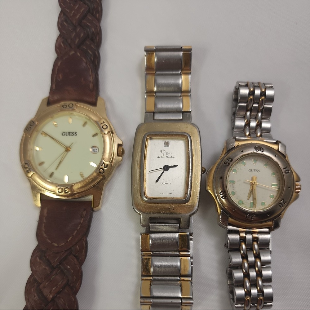 Vintage Watches Untested Oscar de la Renta Guess Lot of 3 for Parts or Repairs